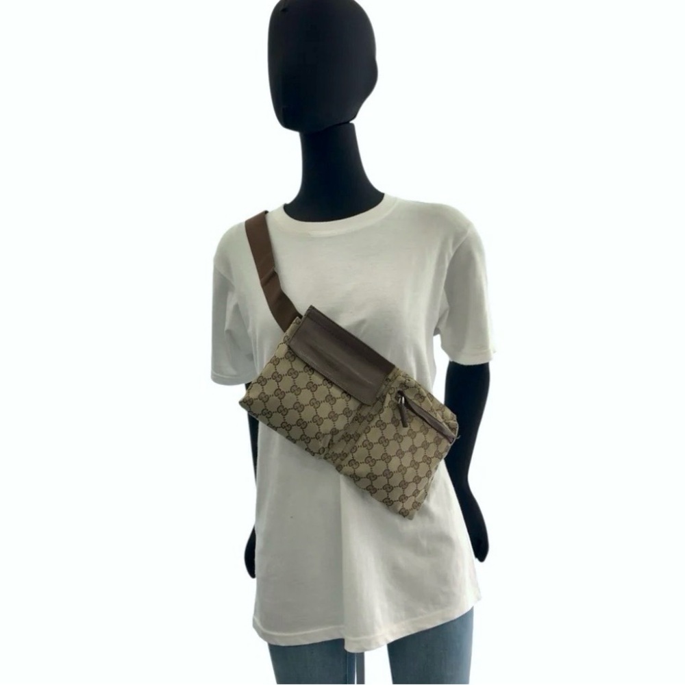 Vintage Gucci Brown/Tan GG Monogram Bum Bag, EUC